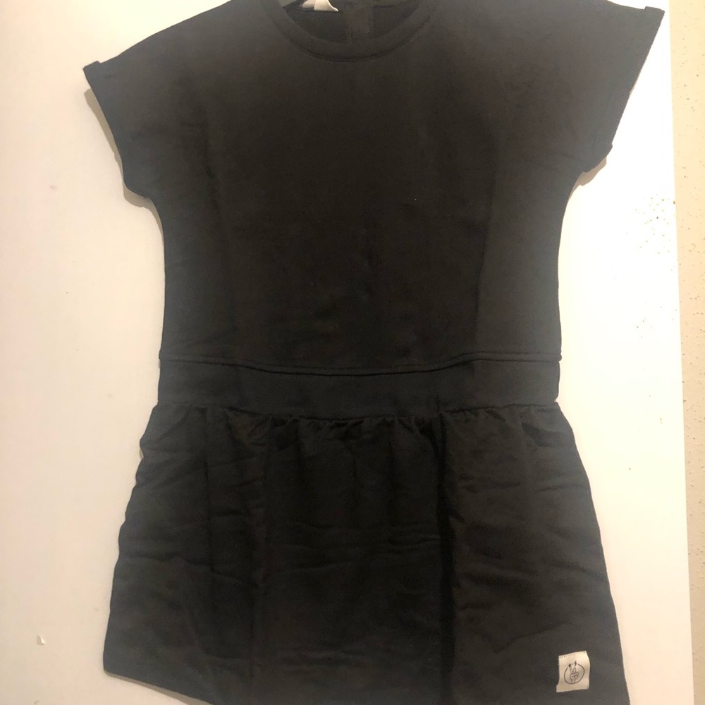 Kid Nation Girl's Soft French Terry Short Sleeve Crew Neck Skirt Casual Dress